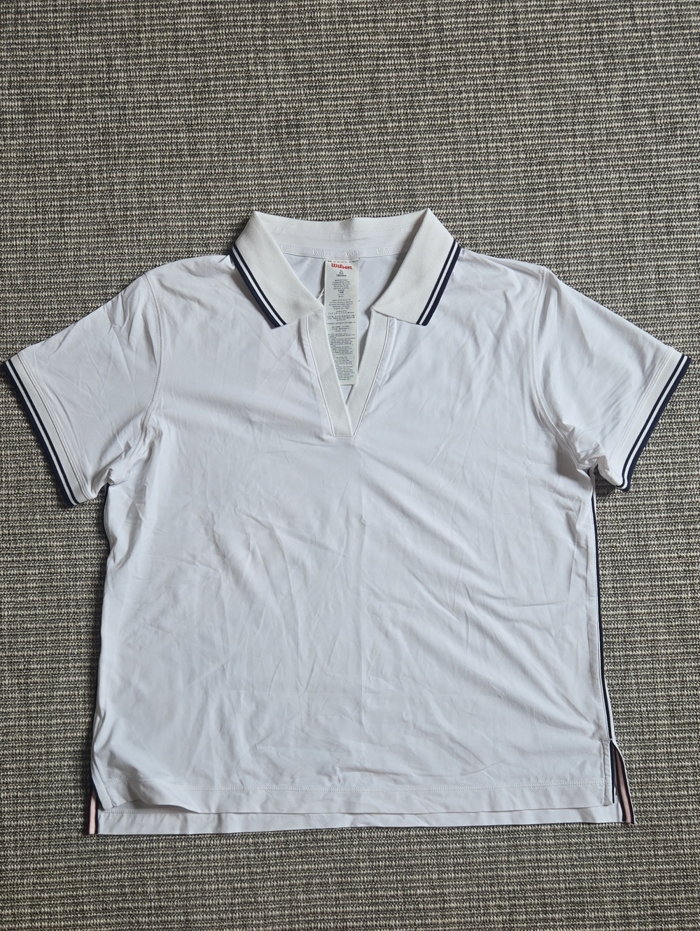 Wilson White Polo with Navy Trim
